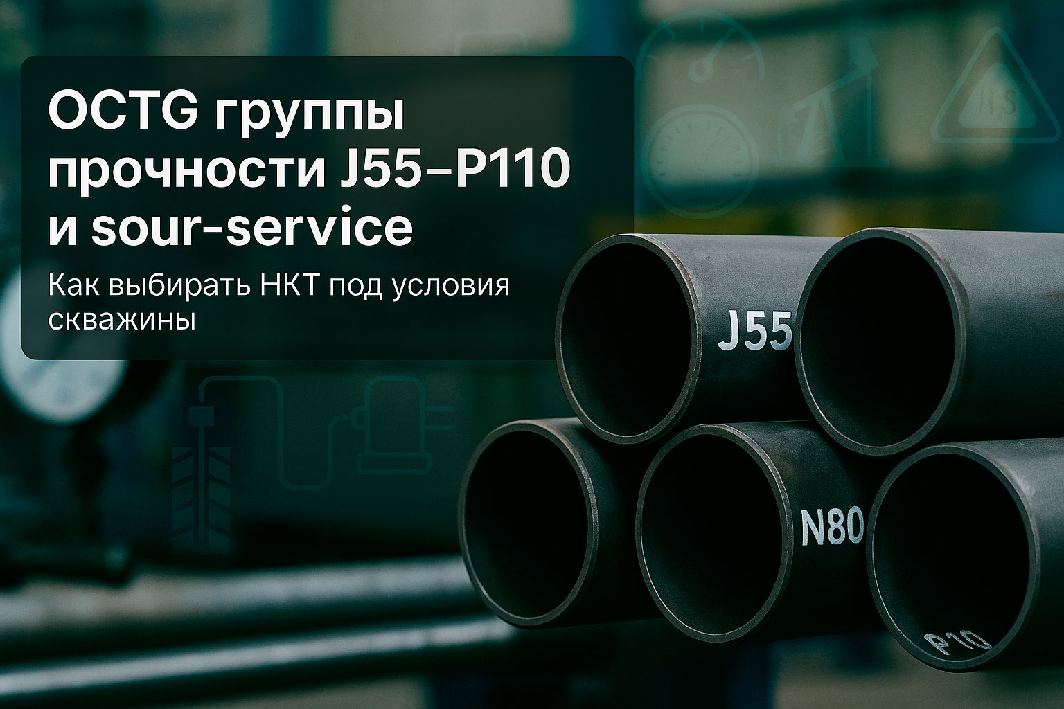 Группы прочности OCTG (J55–P110) и sour-service: как читать маркировку и выбирать НКТ под скважину